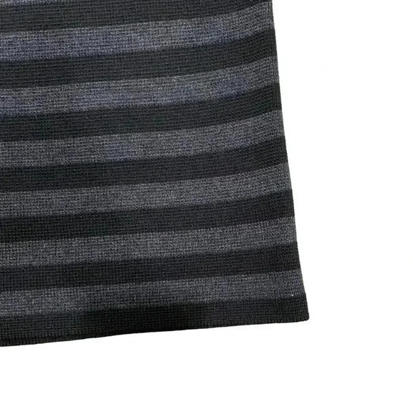 Ann Taylor Black Gray Striped Knit Skirt Medium Merino Wool Acrylic Office - Picture 4 of 7